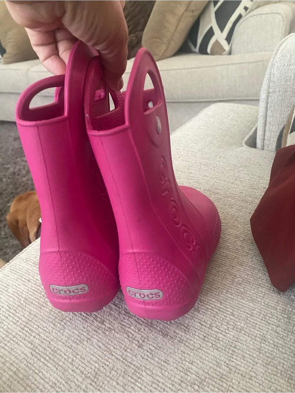 CROCS Kids Hot Pink Rain & Snow Boots